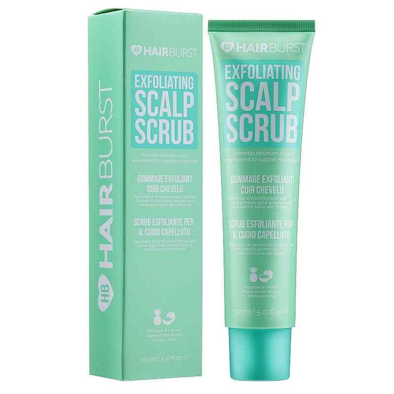 اسکراب کف سر هیربرست HAIRBURST حجم ۱۵۰ میل | حذف اسکالپ و شوره، قطع ریزش و تقویت رشد مو