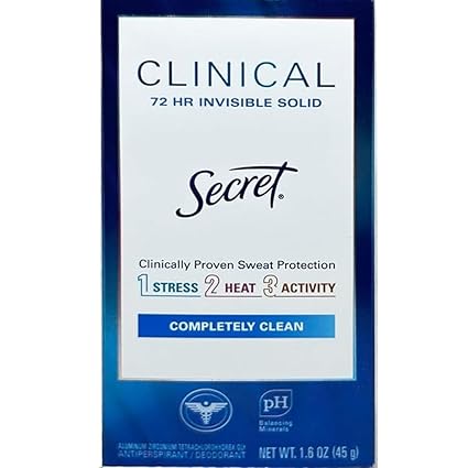 مام صابونی ضدتعریق قوی سکرت کلینیکال  ۷۲ ساعته ۴۵ گرم Secret CLINICAL Invisible Solid
