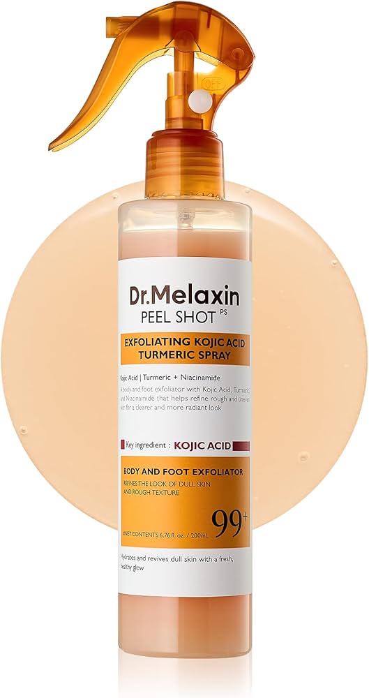 اسپری پیل شات کوجیک اسید و زرد چوبه دکتر ملاکسین Dr.Melaxin لایه بردار و روشن کننده بدن