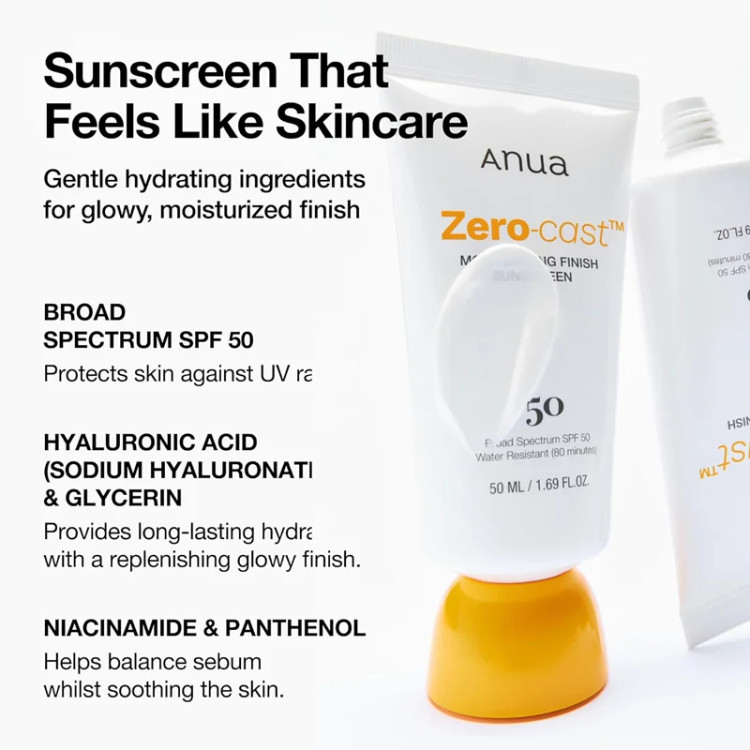 ضدآفتاب مرطوب کننده آنوا مدل زیرو-کست SPF50 حجم 50 میل