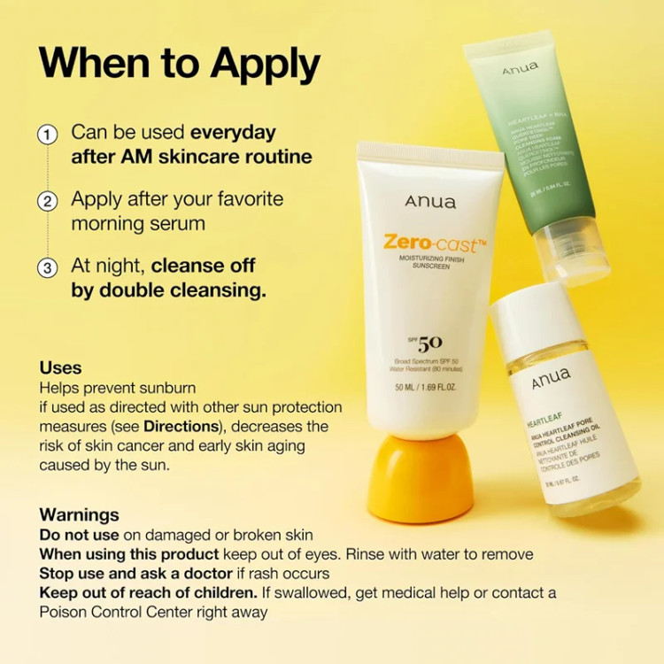 ضدآفتاب مرطوب کننده آنوا مدل زیرو-کست SPF50 حجم 50 میل